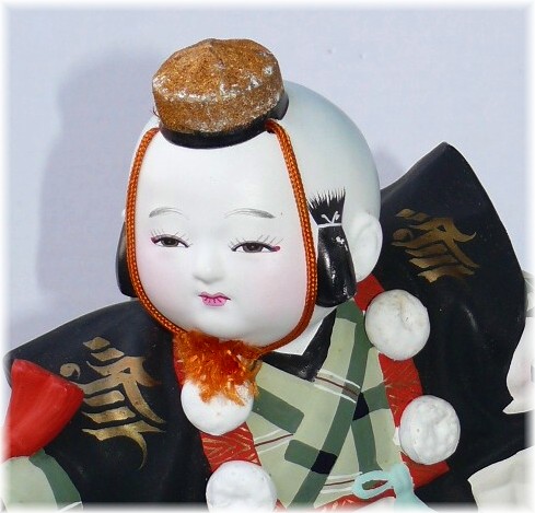 Бэнкэй с копьем и чётками, японская статуэтка из керамики, 1950-е гг