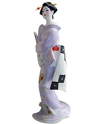 дама с веером, японская статуэтка из керамики, 1960-е гг.