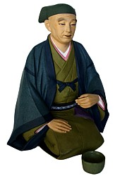 статуэтка японского мастера чайной церемонии, статуэтка из керамики. Япония, 1950-е гг.