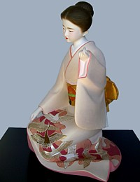 японка в красивом кимоно, авторская статуэтка, Япония, 1970-е гг.