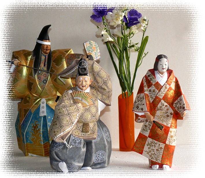 коллекция японских керамических фигур Хаката в виде персонажей театра НО