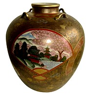 японская антикварная  фарфоровая ваза