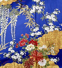 рисунок ткани женского халата-кимоно Золотые Облака