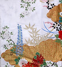 рисунок ткани японского кимоно из хлопка Золотые Облака