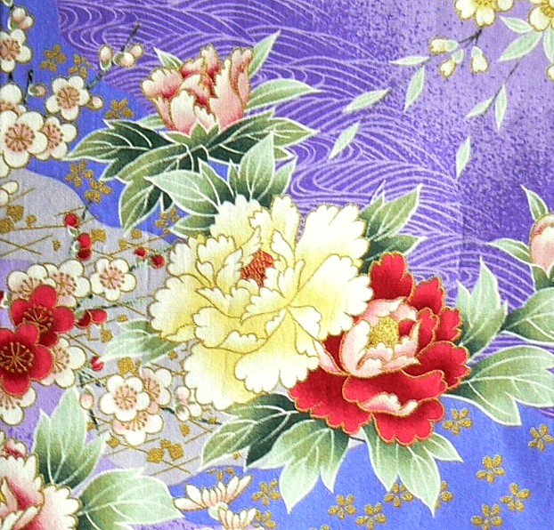 рисунок ткани японского женского кимоно