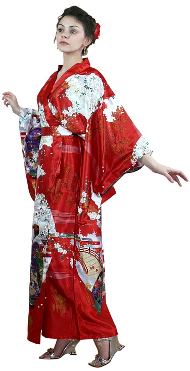 женский халат-кимоно, сделано в Японии
