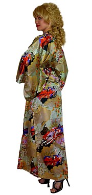 японское кимоно из иск. шелка