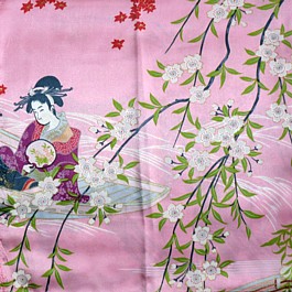 японский шелк: кимоно Эдогава, рисунок ткани