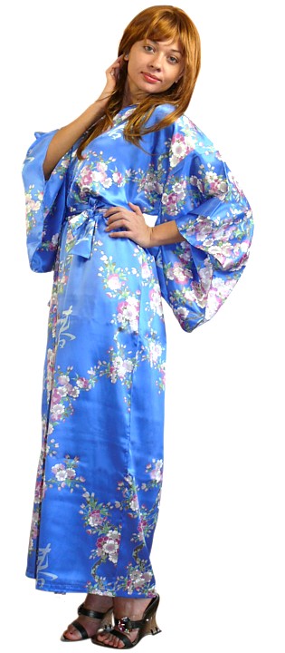 шелковый халат кимоно, сделано в Японии, натуральный шелк 100%