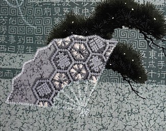 рисунок ткани японского традиционного кимоно в стиле вафу