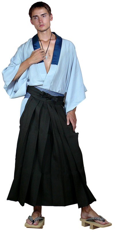 японская традицонная одежда - кимоно, хакама и деревянная обувь - гэта